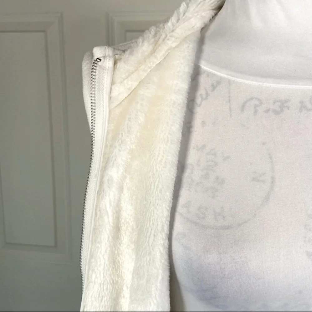 Evan Picone Zip Up Fleece Ivory Vest - Picture 9 of 10